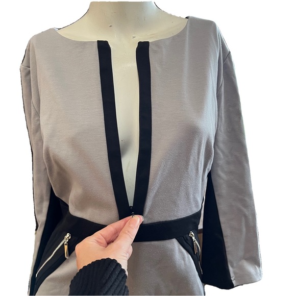 grey black dress size 18 fits like 16 - Picture 2 of 5
